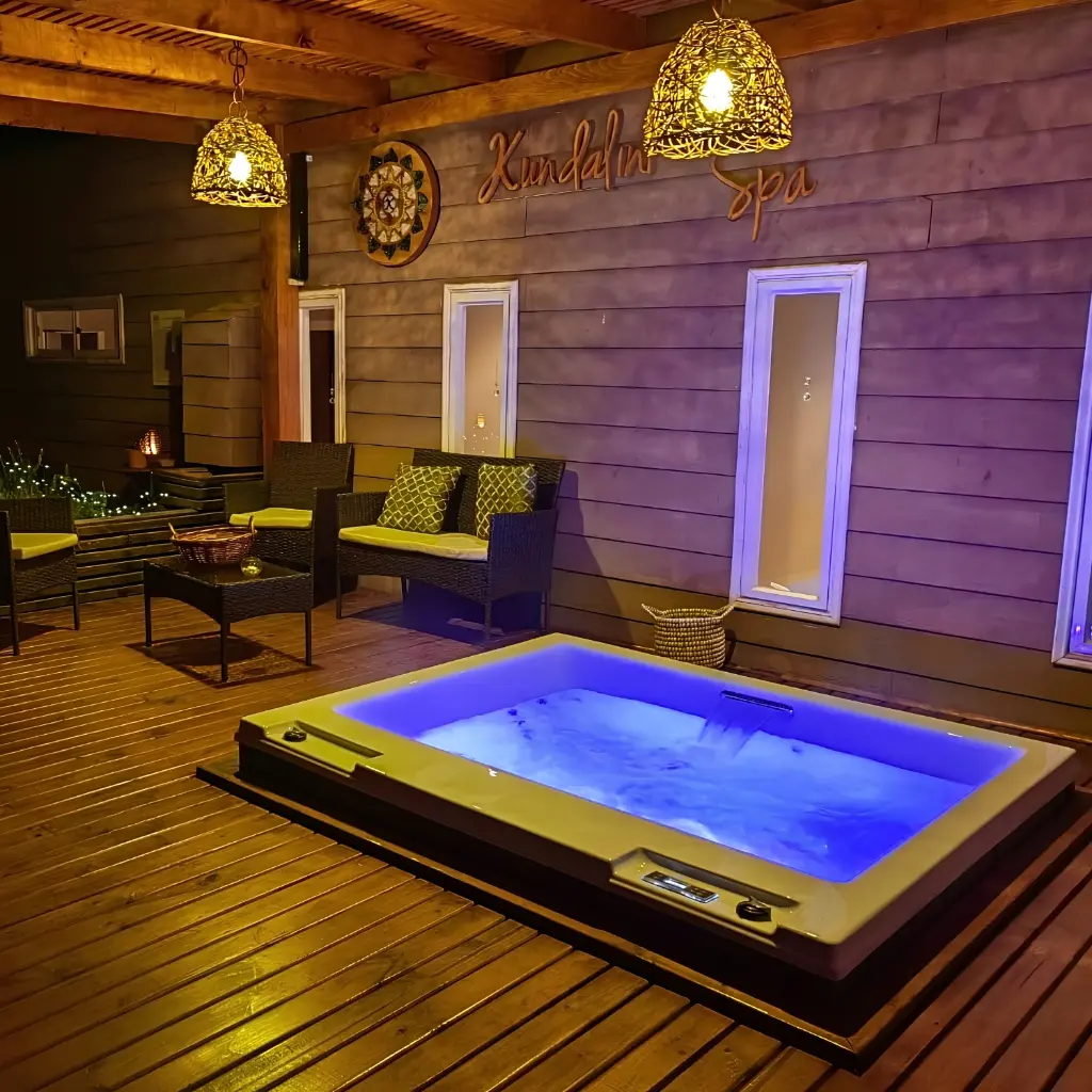 Spa con iluminación LED en centro de spa