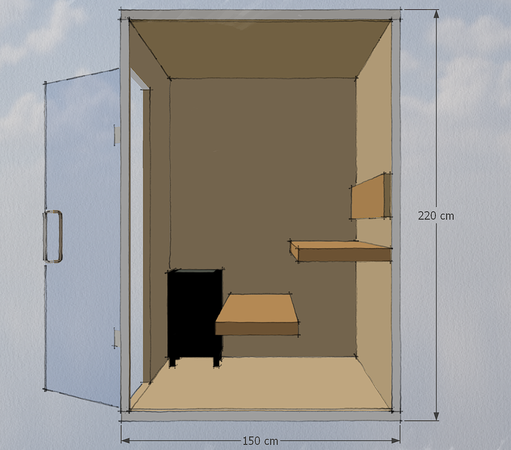 Cabina de Sauna Seco Interior (150x200x220cm)