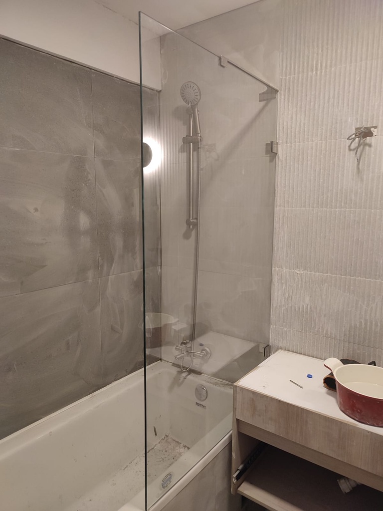 Mampara sobre Tina - Paño Fijo (NanoShield)